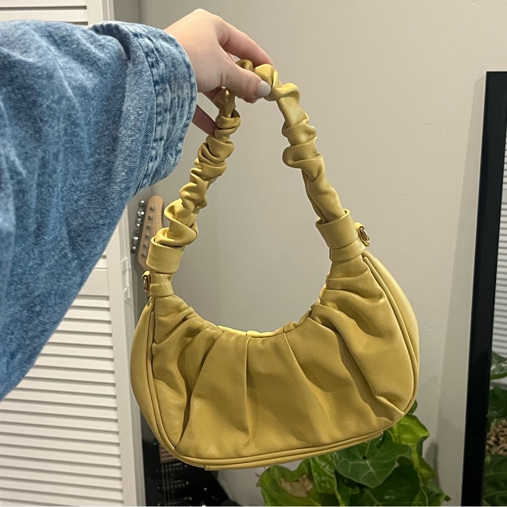 Yellow Ruched Shoulder Bag - Picture 2 of 3